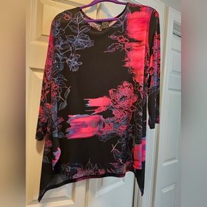 Clara Sunwoo worn once 1X Black/Fucshia Parachute Hem Tunic EUC